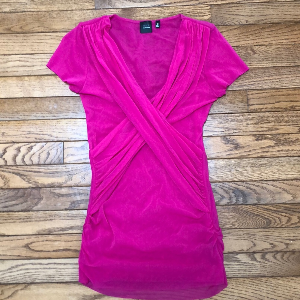 SAKS FIFTH hot pink chiffon top